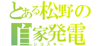 とある松野の自家発電（シコスキー）