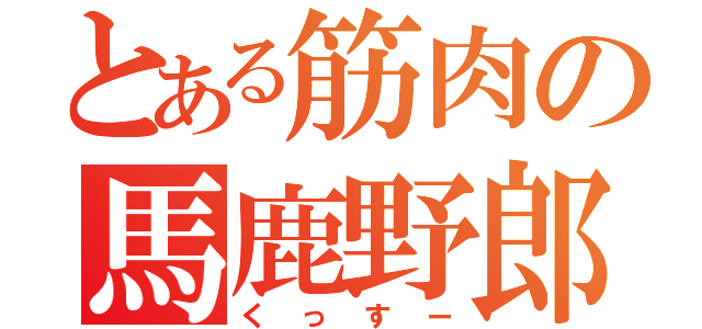 とある筋肉の馬鹿野郎（くっすー）