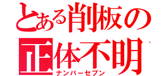 とある削板の正体不明（ナンバーセブン）