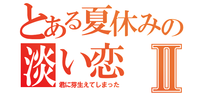 とある夏休みの淡い恋Ⅱ（君に芽生えてしまった）