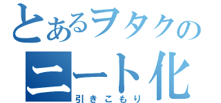 とあるヲタクのニート化（引きこもり）