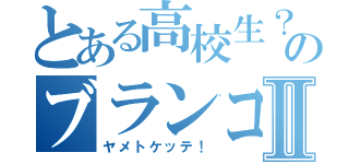 とある高校生？のブランコⅡ（ヤメトケッテ！）