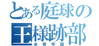 とある庭球の王様跡部（氷帝学園）