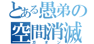 とある愚弟の空間消滅（ガオン）