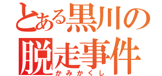 とある黒川の脱走事件（かみかくし）