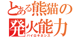 とある熊猫の発火能力（パイロキネシス）