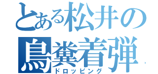 とある松井の鳥糞着弾（ドロッピング）