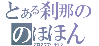 とある刹那ののほほん日記（ブログです（キリッ）