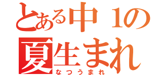 とある中１の夏生まれ（なつうまれ）