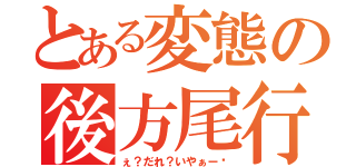 とある変態の後方尾行（ぇ？だれ？いやぁー‼）