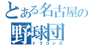 とある名古屋の野球団（ドラゴンズ）