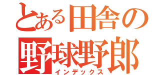 とある田舎の野球野郎（インデックス）