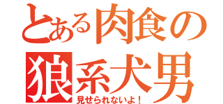 とある肉食の狼系犬男子（見せられないよ！）