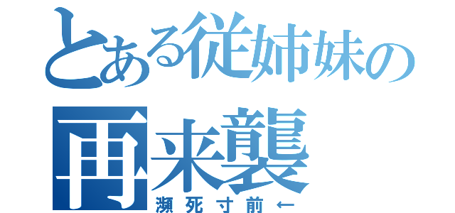 とある従姉妹の再来襲（瀕死寸前←）