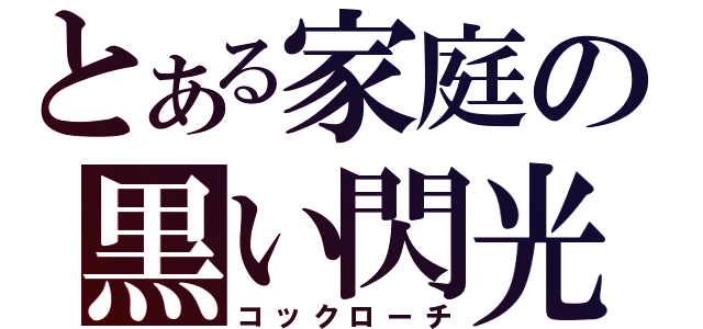 とある家庭の黒い閃光（コックローチ）