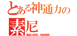 とある神通力の素尼（超能力研究、情緒機関）