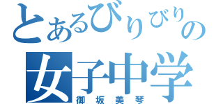 とあるびりびりの女子中学生（御坂美琴）