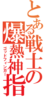 とある戦士の爆熱神指（ゴッドフィンガー）