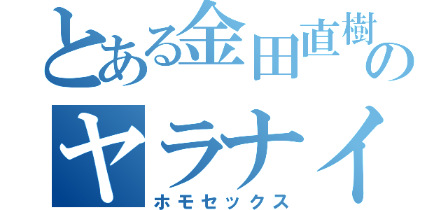 とある金田直樹のヤラナイカ（ホモセックス）