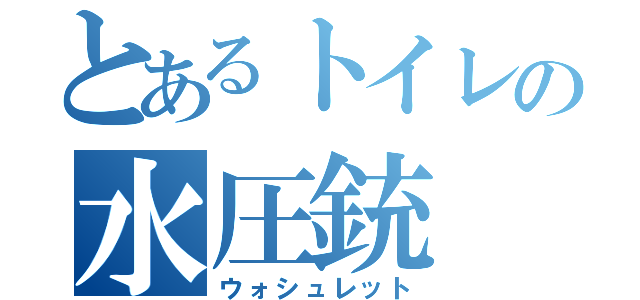 とあるトイレの水圧銃（ウォシュレット）