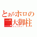 とあるホロの二大御柱（ツインタワー）