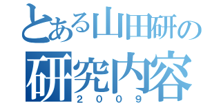 とある山田研の研究内容（２００９）