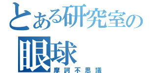 とある研究室の眼球（摩訶不思議）