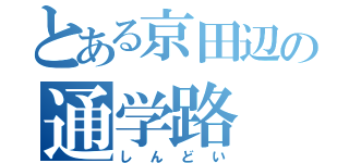 とある京田辺の通学路（しんどい）