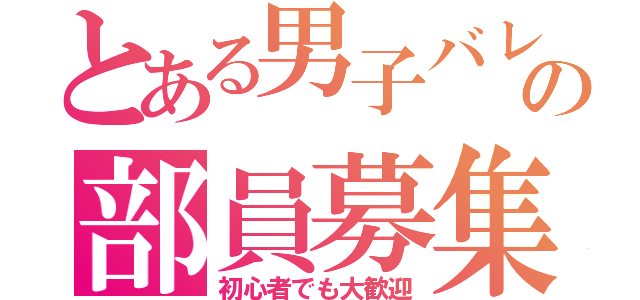 とある男子バレー部の部員募集（初心者でも大歓迎）