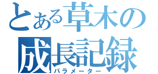 とある草木の成長記録（パラメーター）