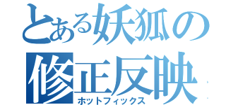 とある妖狐の修正反映（ホットフィックス）