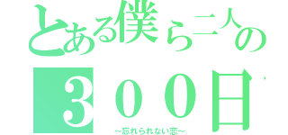 とある僕ら二人の３００日間（　　～忘れられない恋～）