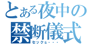 とある夜中の禁断儀式（セックｓ・・・）