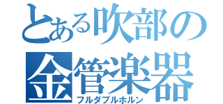 とある吹部の金管楽器（フルダブルホルン）