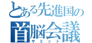 とある先進国の首脳会議（サミット）