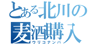 とある北川の麦酒購入（ウリコナンパ）