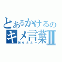 とあるかけるのキメ言葉Ⅱ（知らんよ～）