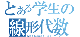 とある学生の線形代数（Ｍａｔｈｅｍａｔｉｃａ）