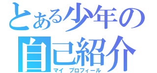 とある少年の自己紹介（マイ　プロフィール）