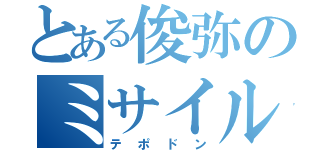 とある俊弥のミサイル（テポドン）