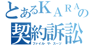 とあるＫＡＲＡの契約訴訟（ファイル・ザ・スーツ）