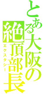 とある大阪の絶頂部長（エクスタシー）