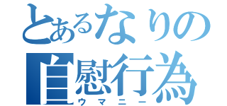 とあるなりの自慰行為（ウマニー）