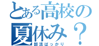 とある高校の夏休み？（部活ばっかり）