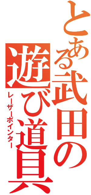 とある武田の遊び道具（レーザーポインター）