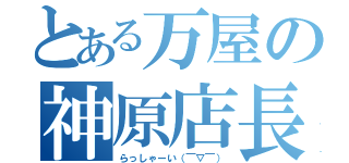 とある万屋の神原店長（らっしゃーい（￣▽￣））