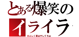 とある爆笑のイライラ（大人しく草はやしてろｗ）