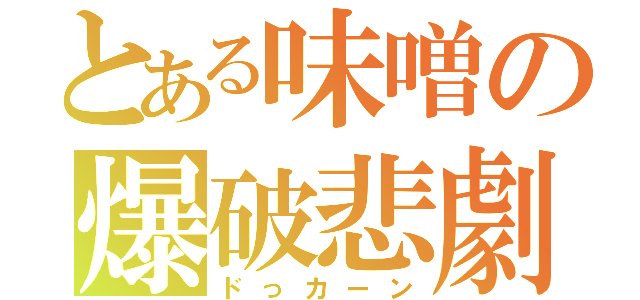 とある味噌の爆破悲劇（ドっカーン）