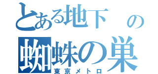 とある地下　の蜘蛛の巣（東京メトロ）