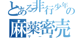 とある非行少年の麻薬密売（マー君）